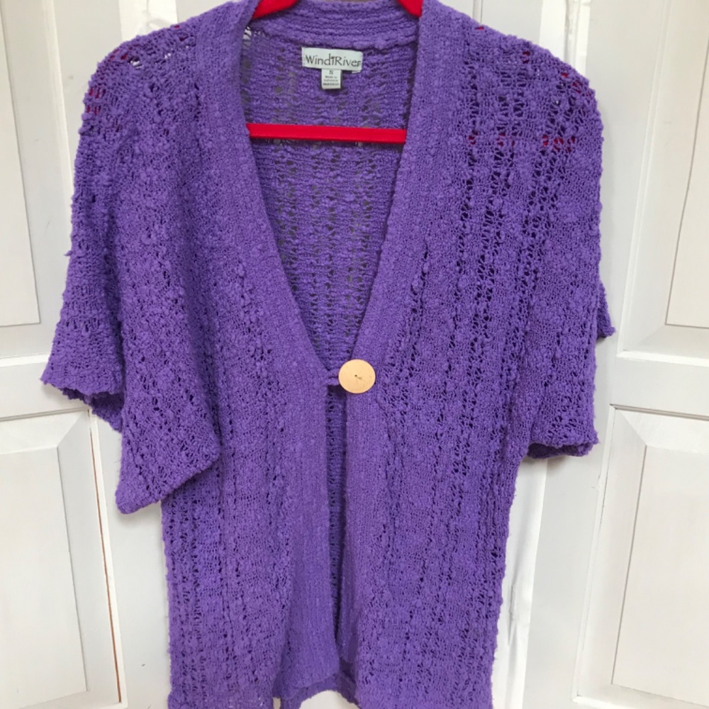 WindiRiver Purple Women's Soft Cardigan Sweater - Picture 3 of 16